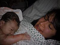 Daniel & Ehsaneh 5 Minuten nach der Geburt